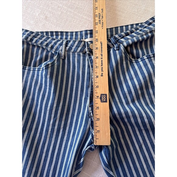 Saints & Hearts Raw‎ Hem Striped Flare Bell Bottom Jeans Women’s Size Large - Picture 7 of 9